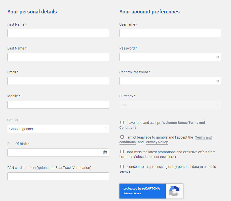 LottaBet Sign Up